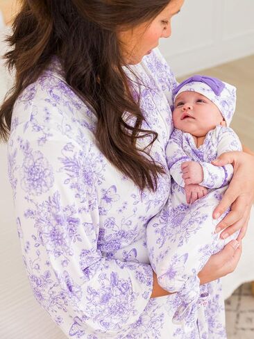 RuffleButts SoftSnooze™ Viscose from Bamboo Women's One Size Maternity Robe in Kuwait