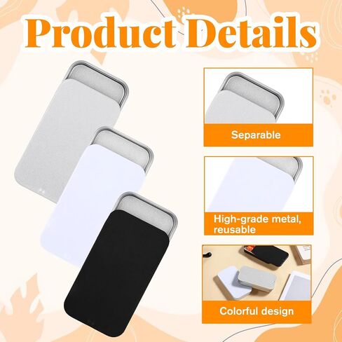 JIYIN 3 PCS Metal Tin Box Containers, 3 Colors Mini Rectangular Slide Top Tin Box Containers 2.36 by 1.33 by 0.4 Inch Empty Hinged Container for Candies Jewelry Crafts Pills Survival Kit in Saudi Arabia
