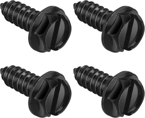 License Plate Screws with Rustproof Finish - License Plate Screw Kit for Front & Rear Plates - License Plate Bolts for Domestic Vehicles - Stainless Steel Screws for License Plates (20-Pack, Black) in Kuwait
