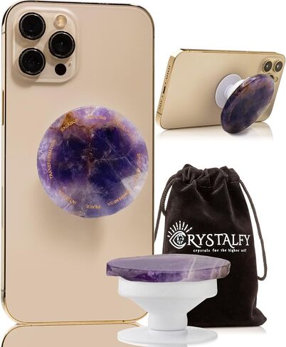 Gratitude Grips by CRYSTALFY Love Magnet Crystal Phone Grip Holder & Expanding Kickstand - Natural Gemstone Swappable Top Accessory for iPhone, iPad, Kindle & Mobile Devices in Kuwait