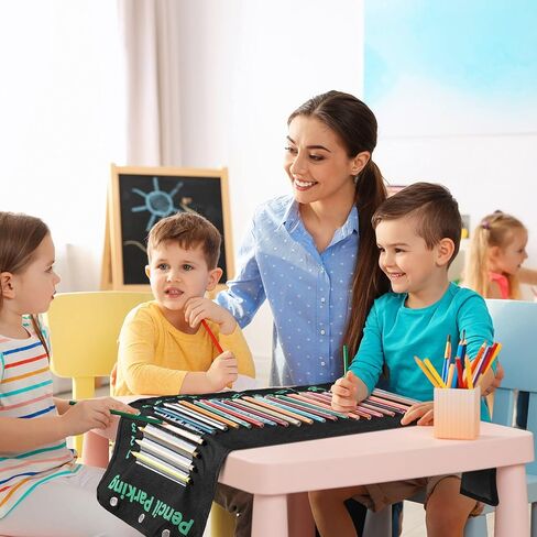 Yexiya 2 قطعة قلم رصاص وقوف السيارات جيب الرسم البياني قلم رصاص جيب الرسم البياني الفصول الدراسية قلم رصاص موزع منظم حامل جيوب الجدار آلة حاسبة للأطفال المعلمين تخزين المدرسة 31.5 × 11.5 بوصة (أسود) in Kuwait