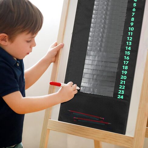 Yexiya 2 قطعة قلم رصاص وقوف السيارات جيب الرسم البياني قلم رصاص جيب الرسم البياني الفصول الدراسية قلم رصاص موزع منظم حامل جيوب الجدار آلة حاسبة للأطفال المعلمين تخزين المدرسة 31.5 × 11.5 بوصة (أسود) in Kuwait