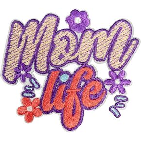 MOM LIFE 3 بوصات الحديد على/خياطة على بقع زين مطرزة ، ونقلت MOM ونقلت بقع التطريز ، وملحقات ماما DIY لحقائب الظهر ، وسترات الجيش ، والحقائب ، والقبول ، والملابس ، وهدية لجدة أمي المرأة
