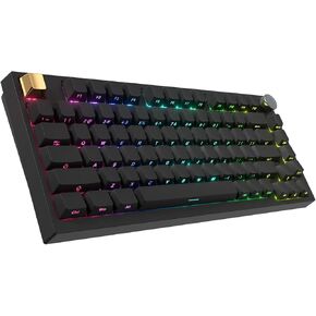 COSTOM WK75 75% Wireless Gaming Mechanical Keyboard,BT5.0/2.4GHz/USB-C, Hot Swappable Pre-lubed Custom Linear Switches,Gasket Structure,RGB Backlit Keyboard for PC/Laptop/Xbox/PS4/PS5 (Purple)