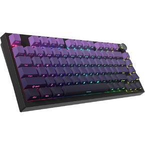 Costom Wk75 75 ٪ لوحة مفاتيح ميكانيكية ألعاب لاسلكية ، BT5.0/2.4 جيجا هرتز/USB-C ، مفاتيح خطية مخصصة مخصصة قابلة للتبديل مسبقًا ، هيكل حشية ، لوحة مفاتيح RGB لإضاءة Backs للكمبيوتر/الكمبيوتر المحمول/Xbox/PS4/PS5 (الأرجواني)