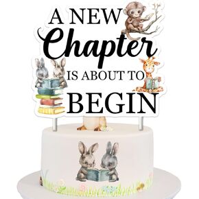 Kreatwow Storybook Cake Topper Storybook Baby Shower Decoration A New Chapter is About to Begin Cake Topper Decor Storybook Theme Baby Shower Decor Forest Animal Party Supply for Pregnancy Celebration