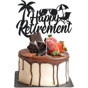 BEISHIDA I'm Retired Ask Someone Else Cake Topper Happy Retirement Cake Decoration Black Glitter Cake Toppers No Work Zone Cake Decorations For Men Women Retirement Party Supplies in Saudi Arabia