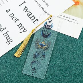 1PCS Moon Pattern Novelty Stainless Steel Book - Book Book Mark Higds for Bookworms Book Lovers ، Herging Markers Higers for Family Friends Girls (Moon -1036)