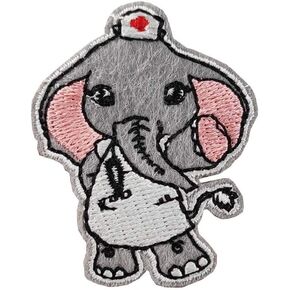 Cute-Patch Elephant Nurse Doctor Embroidered Iron on Patch