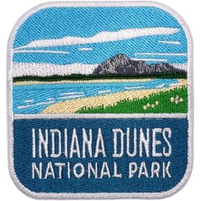 Indiana Dunes National Park Patch – 3 inches, Cool National Park Patches Collection – Iron On/Sew On Embroidered Travel Patches for Backpacks