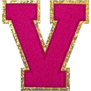 4.5" Iron on Letter Patches White Chenille Letter Patches Large Letterman Jacket Patch Preppy Varsity Patch for Clothing/Costume/Backpack