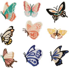 Butterfly Embroidered Patches Sew On Applique Decals Self-Adhesive Stickers for Kids and Adult Clothing Decorations Jeans T Shirts Bags Pillow Case DIY Art Decor Accessories