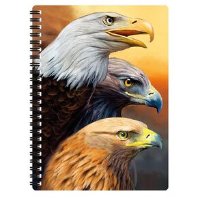 3D Livelife Notebooks - ثلاثة نسور من Deluxebase. 80 صفحة مبطنة محمول نسر 3D النسر. 8.5 × 5.5 بوصة للمدرسة الرائعة أو القرطاسية العمل.
