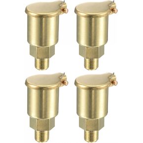 uxcell Spring Grease Oil Cup Cap M6x1 Male Thread Copper Machine Parts 4Pcs