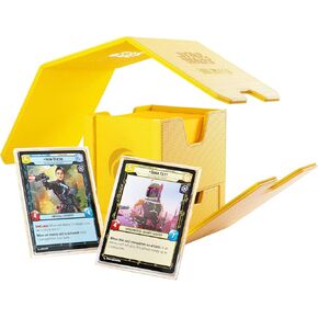 Gamegenic Star Wars Unlimited Twin Suns DECK POD - Premium Deck Box with UV-Protected Card Cases, Holds 100 Double-Sleeved Cards, Designed for the Star Wars Unlimited TCG, Yellow Color, Made