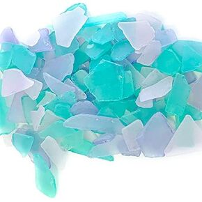 Nautical Crush Trading Sea Glass | Pink Lavender and Aqua Colored Sea Glass Mix | 11 Ounces of Sea Glass for Art Crafts and Decor | Sea Glass Bulk