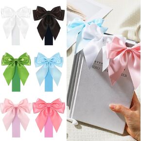 12 PCS Satin Bow Lowmarks مجموعة ذكرى مرجعية مشتركة مع 6 ألوان لعشاق الكتب ، وصياغة ، تغليف الهدايا ، وزينة الحفلات