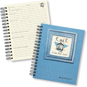 series by Journals Unlimited, Guided Journal, R and R, A Lake House Journal, Full-size 7.5"x 9", Blue Hard Cover, Made in USA