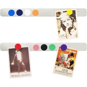 Magnetic Board Frameless Stainless Iron Strips,Magnetic Strips with Adhesive Backing Magnet Board Magnetic Bulletin Bar Board Memo Board with 10 Pcs Colorful Magnet for School Office Home, 2pcs