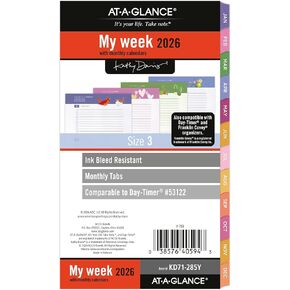 AT-A-GLANCE 2026 Planner Rechill ، أسبوعيًا وشهريًا ، 3.75 "× 6.75" ، الحجم 3 ، الحجم المحمول ، 53122 اليوم ، كاثي ديفيس (KD71-285Y-26)