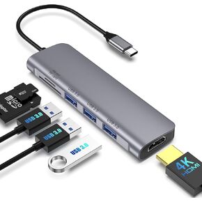 9 in 1USB C HUB with 4K HDMI, 100W PD, USB C Port, USB 3.0, RJ45 Ethernet, SD/TF Card Reader, Docking Station Compatible with MacBook Pro/MacBook Air, XPS, Chromebook and More Type C Device