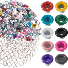 DC ، Clisence 60 Sets 3mm Metal Sheelets Kit ، 12 لونًا ، وثقوب صغيرة مع غسالات ، وثقوب DIY مستديرة للحرف الورقية ، وخياطة الثقوب الملحق للأحزمة الجلدية ، والأحذية ، والأحذية ، والملابس