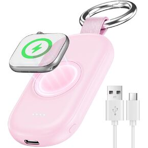 Portable Charger for Apple Watch,Wireless Magnetic iWatch Charger 1200mAh Keychain Travel Accessories Compact Slim Watch Charger for Apple Watch Series 10/9/8/7/6/SE/5/4/3/2/1/UItra/UItra 2