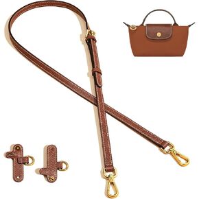HappyHapi Bag Strap Replacement Kit with Anti-Slip Hook, Adjustable Crossbody Shoulder Strap, Secure Conversion Kit for Longchemp Mini Pliage/Pouch Bags (Gold Hardware)