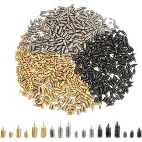 Hobbspring 180pcs 6 أحجام مسامير حزام الصلب الكربوني مجموعة أطراف نصيحة المسمار مجموعات التشويش مدببة إكسسوارات جلدية متقاطعة للحزام محفظة محفظة محفظة