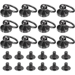 UXCELL 6x8MM BALL HEAD مسمار مسامير برغي مع O RING ، 12PACK BUNTUR NIPPLE PROCTET لحرف الجلود DIY ، نغمة فضية
