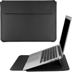 14 Inch Laptop Sleeve Case PU Leather Case Compatible with New MacBook Pro 14 2021/ Huawei MateBook 14 2021/ HP Chromebook 14'' / Dell Latitude 14/13.5'' Surface Laptop 3, Sleeve Pouch Black