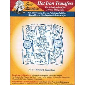 Barnyard Happenings Aunt Martha's Hot Iron Embroidery Transfer