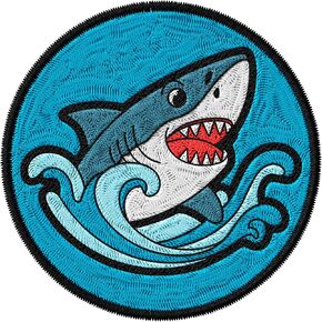 Shark Patch for Clothes – Embroidered Iron on Patch for Backpack Jacket - Fabric Patches for Clothes Souvenirs & Gifts for Animal Lovers ID45095