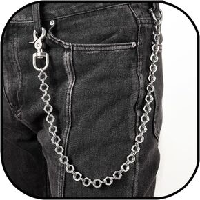 Men's Heavy Duty Goth Punk Grunge Chunky Stainless Steel Nut Wallet Chain Belt Pant Chains Purse Extender Chains