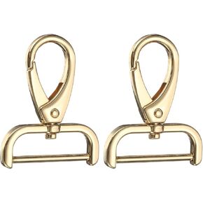 Harfington 2pcs قابلة للانفصال خطاف الخطاف دوارة المشبك 1 1/4 "د حلقة مع مشابك مخلب لوبستر دوار للاختراق محفظة حزام مفتاح كيس مركبة ، الذهب