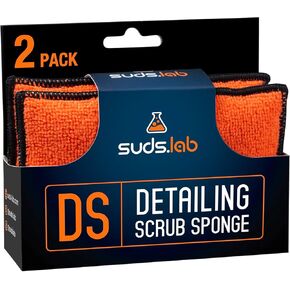 Suds Lab DS Microfiber Detailing Scrub Pad 3 Pack - Car Interior Cleaning & Detailing Microfiber Scrub Pads - Set of 3 - Safe On Leather, Vinyl, Plastic, Etc.