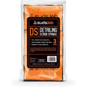 Suds Lab DS Microfiber Detailing Scrub Pad 3 Pack - Car Interior Cleaning & Detailing Microfiber Scrub Pads - Set of 3 - Safe On Leather, Vinyl, Plastic, Etc.