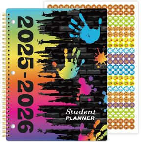 School Planner 2025-2026, July 2025 - June 2026, 9'' x 11'', Weekly Lesson Planner with 3-Hole Punched, Weekly Goals, Stickers, Tabs