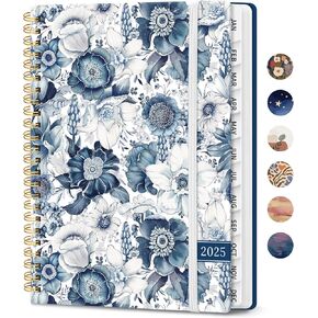 2025 Planner Weekly and Monthly ، يناير 2025 إلى ديسمبر 2025 ، Hardcover 2025 Calendar Planner Book مع علامات تبويب وجيب داخلي ، ومكتب المنزل اللوازم المدرسية للنساء والرجال - A5 (6.3 "× 8.5")