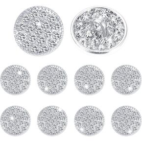 10 PCS Rhinestone Buttons for Clothing Silver Buttons Sparkle Rhinestone Buttons Crystal Embellishments Sew on Clothing Buttons for DIY Jewelry Wedding Decoration Bridal Bouquet