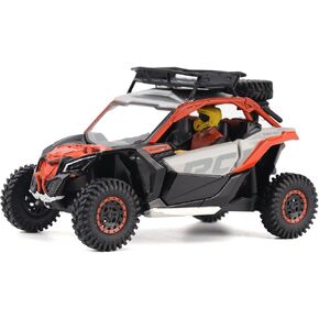 Diecast Masters BRP Bombardier Models 1:32 Scale Diecast Replica Can-Am Maverick X3 X rs Turbo RR Sand Version, Chalk Gray & Magma Red | Item 60003