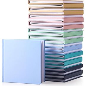 Ireer 24 PCS 5 × 5 بوصة غلاف ملون ، كتاب برسم كراسي غلاف فني للكتاب للأطفال لكتابة قصص كتب فارغة لتصوير اليومية ، وكتابة الحرف اليدوية DIY ، 72 صفحة (Morandi Color)