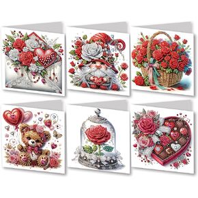 6 حزم DIY 5D PAING PANETH CATTS للبالغين ， حجر الراين الخاص على شكل خاص ， بطاقات تهنئة فن الماس الأحجار الكريمة ， شكرا لك بطاقات البركة هدية للنساء ، الرجال ، أمي ، الجدة (عيد ميلاد -1) in Kuwait