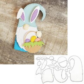 Easter Egg Gnome Metal Die Cuts,Gnome Basket Eggs Frame Cutting Dies Stencils DIY Crafts Cards Cuts for DIY Embossing Card Making Photo Decorative Paper Dies Scrapbooking