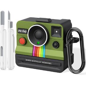 AirPods 4 Case مع كاميرا بولارويد الرجعية للنساء - غطاء Apple Airpods 4 Case Cover ، حالة Airpod الجيل الرابع ، واقي السيليكون الممتاز ، مثالي للسيدات العصري (الأسود) in Kuwait