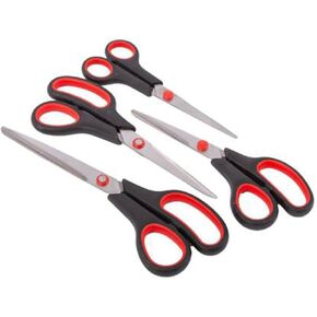 4x Tailor Scissors Set Stainless Steel Nonslip Soft Rubber Grip Handle All-Purpose Scissors For DIY Art Craft Fabrics 4 Sizes 5"/6"/7"/8"