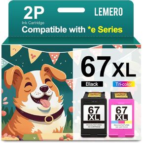 67 حبر 67XL 67xxl استبدال خرطوشة الحبر المعاد تصنيعها لـ HP INK 67 حبر حزمة حزمة أسود/ملون لـ HP67 Deskjet 2755e 2700 2855e Envy 6055e 6000 Print