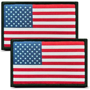 2 PCS Black Boder Tactical USA American Flag Patch US US United States America Amerboery Entormy Emplice مع Hook and Loop for Backpacks Caps Hats Coats Coats Coats Grouds