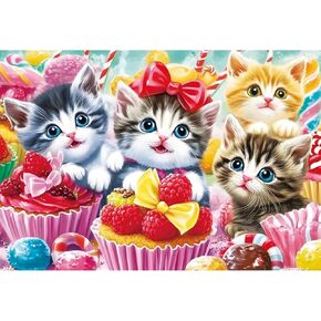 100 Piece Puzzles for Kids,Cakes & Cats Puzzle for Kids Age 4-6 6-8 8-10,Unique Large Piece Jigsaw Puzzle,Recycled Paper,Bright & Colorful Educational Puzzle,Great Boys Girls Gift for Birthday Holiday