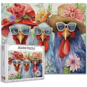 Tucocoo Rustic Dickens Jigsaw Puzzle 1000 قطعة للألغاز للبالغين ، والحيوانات المضحكة ، ألغاز بانورت بانورت ، لألعاب النشاط العائلي الصعبة لغزًا ملونًا لهدايا ديكور المنزل - 27 × 20 بوصة